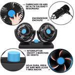 Ventilador Doble Portátil para Automóviles con 2 Velocidades Potentes