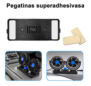 Ventilador Doble Portátil para Automóviles con 2 Velocidades Potentes