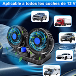 Ventilador Doble Portátil para Automóviles con 2 Velocidades Potentes